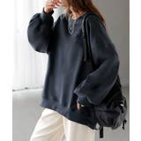 ネイビー | スウェット ロング ボリュームスリーブ | HUG.U