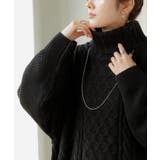 ブラック | ニット タートルネック ケーブル | HUG.U