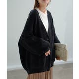 ブラック | カーディガン ワッフル 綿100 | HUG.U