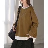 サンドベージュ | ロンT レイヤード 風 | HUG.U