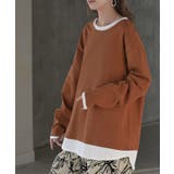 オレンジ | ロンT レイヤード 風 | HUG.U