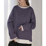 アッシュパープル | ロンT レイヤード 風 | HUG.U