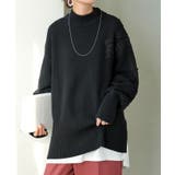 ブラック | ニット レース 鹿の子 | HUG.U