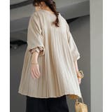 ベージュ | シャツ バックプリーツ ブラウス | HUG.U