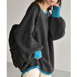 ダークグレー×ブルー | ニット バイカラー リブ編み | HUG.U