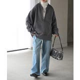 ダークグレー | スウェット 裏起毛 ハーフジップ | HUG.U