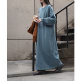 ブルー | ワンピース 綿100% 裏起毛 | HUG.U