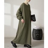 カーキ | ワンピース 綿100% 裏起毛 | HUG.U