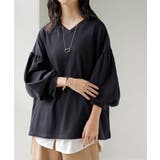 ブラック | カットソー ロンT Vネック | HUG.U