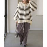 ブラック | ニット ボーダー スポンジニット | HUG.U