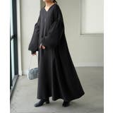 ブラック | ワンピース ロング パフスリーブ | HUG.U