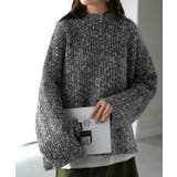 メランジブラック | ニット メランジ ボトルネック | HUG.U