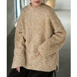 ミックスベージュ | ニット メランジ ボトルネック | HUG.U