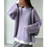 ミックスパープル | ニット メランジ ボトルネック | HUG.U