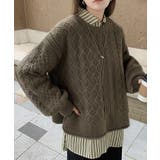 アイボリーストライプ×ブラウン | アンサンブル レディース トップス | HUG.U