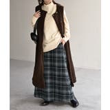 スモークグレー | スカート ロング チェック | HUG.U