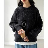 ミックスブラック | ニット ジャガード 配色 | HUG.U