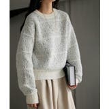 ミストグレー | ニット ジャガード 配色 | HUG.U