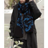 ブラック | ストール 花柄 ニット | HUG.U