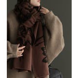 ブラウン | ストール 花柄 ニット | HUG.U