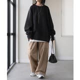 ブラック | スウェット 裏起毛 綿100 | HUG.U