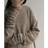 ベージュ×キャメル | ニット 配色 トップス | HUG.U