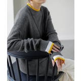 ダークグレー×イエロー | ニット 配色 トップス | HUG.U