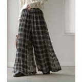 ネイビーチェック | パンツ 裏起毛 秘密の暖か | HUG.U