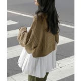 ラテベージュ | ニット プリーツ ドッキング | HUG.U