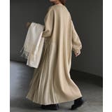 ベージュ | ワンピース プリーツ 異素材 | HUG.U