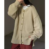 ベージュ | ニット カーディガン 綿100 | HUG.U