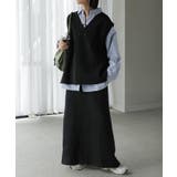 ブラック | セットアップ ニットベスト スカート | HUG.U