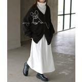 ブラック | カーディガン 刺繍 犬 | HUG.U