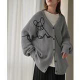 ストーングレー | カーディガン 刺繍 犬 | HUG.U