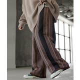 ブラウン×ブラック | パンツ ストライプ ニット | HUG.U