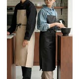 ベージュ×ブラック | エプロン バッククロス 撥水 | HUG.U