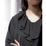 ブラック | シャツ フリルブラウス レディース | HUG.U