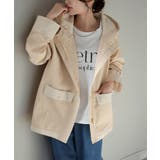 ベージュ×アイボリー | マウンテンパーカー 配色 ライトアウター | HUG.U