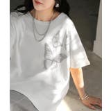 ホワイト | Tシャツ プリント 蝶 | HUG.U