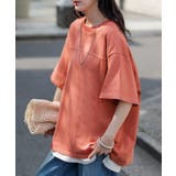 サンセットオレンジ | Tシャツ フットボール オーバーサイズ | HUG.U