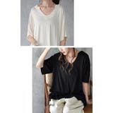 Tシャツ レディース 半袖 Vネック 冷感 オーバーサイズ トップス 白T レ | HUG.U | 詳細画像6 