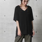 ブラック | Tシャツ レディース 半袖 Vネック 冷感 オーバーサイズ トップス 白T レ | HUG.U