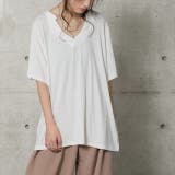 ホワイト | Tシャツ レディース 半袖 Vネック 冷感 オーバーサイズ トップス 白T レ | HUG.U