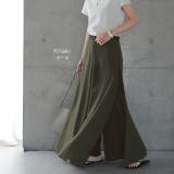 ワイドパンツ レディース 大きいサイズ ガウチョパンツ ワイドパンツルック | HUG.U | 詳細画像14 
