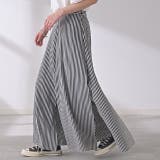 ブラック×ホワイト | ワイドパンツ レディース 大きいサイズ ガウチョパンツ ワイドパンツルック | HUG.U