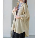 Wガーゼverナチュラルベージュ | シャツ レディース ブラウス 長袖 チュニック 大きいサイズ ロングシャツ | HUG.U