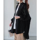 Wガーゼverブラック | シャツ レディース ブラウス 長袖 チュニック 大きいサイズ ロングシャツ | HUG.U