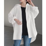 Wガーゼverホワイト | シャツ レディース ブラウス 長袖 チュニック 大きいサイズ ロングシャツ | HUG.U