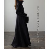 ワンピース レディース  長袖 オフタートル フレア 小顔 お呼ばれ ロングワ | HUG.U | 詳細画像4 