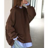 ブラウン(裏シャギー) | トレーナー レディース スウェット 薄手 大きいサイズ 無地 ビッグサイズ | HUG.U